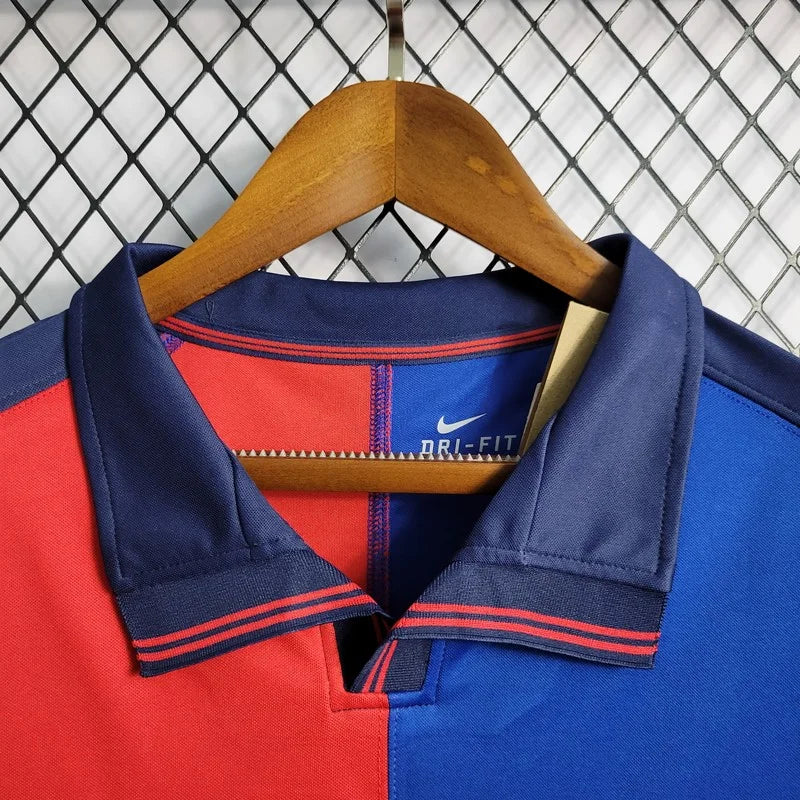 Retro Long Sleeve Barcelona 100th Anniversary Version Football Shirt Home