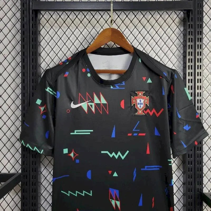 2024 Portugal Training Wear Black Football Shirt