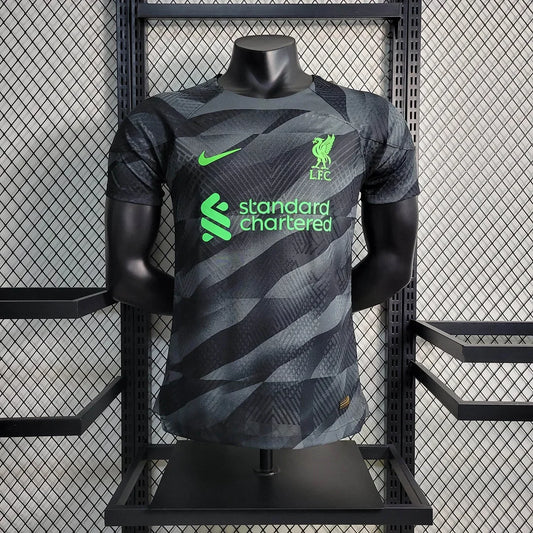2023/2024 Liverpool Goalkeeper Black Soccer JerseyPlayer Version