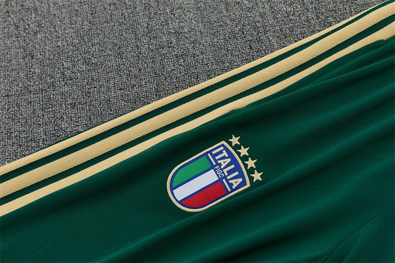 2026/2027 Italy Blue Half Zipper Green Tracksuit
