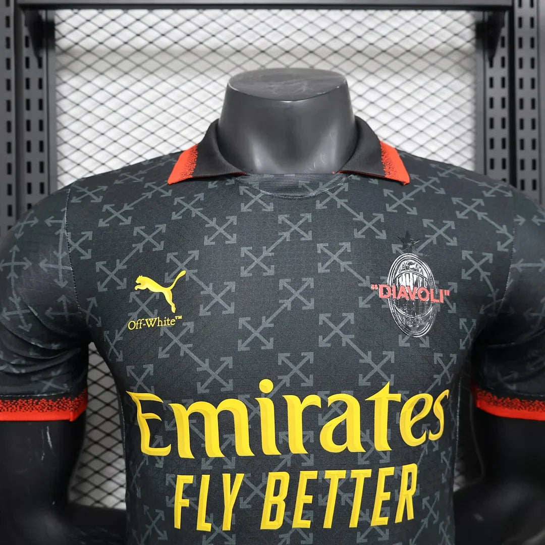 2024/2025 Player Version AC Milan x OFF-WHITE Football Shirt