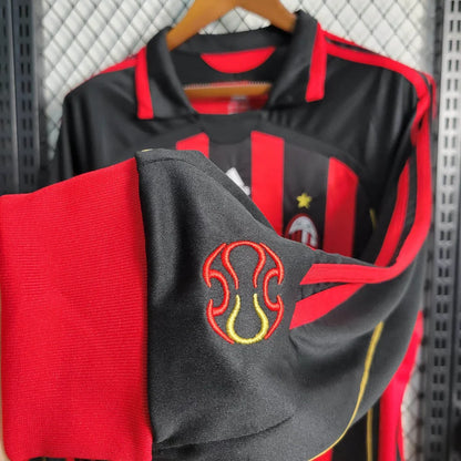 2006/2007 Retro Long Sleeve AC Milan Home Football Shirt