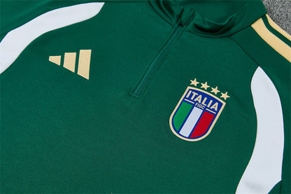2026/2027 Italy Blue Half Zipper Green Tracksuit
