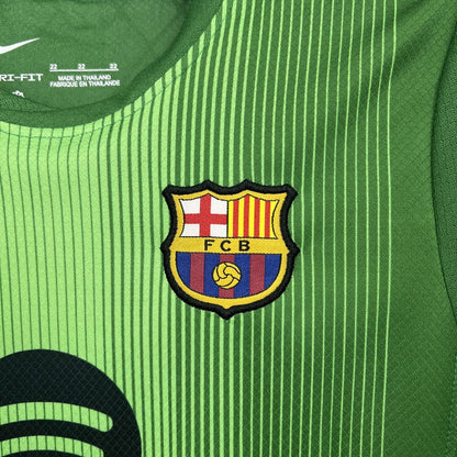 2025/2026 Kids Size Barcelona Green Goalkeeper Football Kit