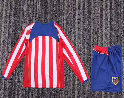 2004/2005 Retro Long Sleeve Atletico Madrid Home Football Shirt