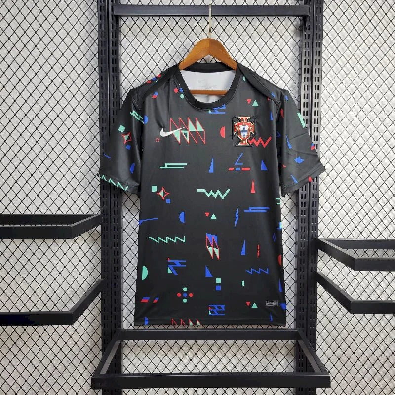2024 Portugal Training Wear Black Football Shirt
