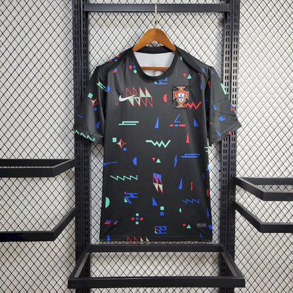 2024 Portugal Training Wear Black Football Shirt
