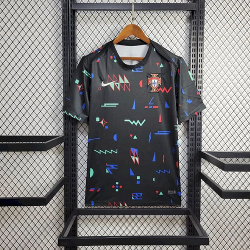 2024 Portugal Training Wear Black Football Shirt