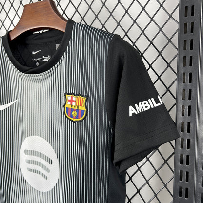 2025/2026 Kids Size Barcelona Black Goalkeeper Football Kit