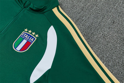 2026/2027 Italy Blue Half Zipper Green Tracksuit