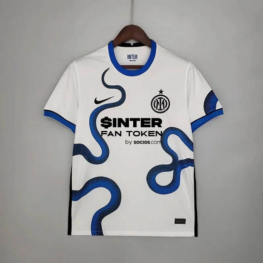 Internazionale Milan Football Jersey White 2021/2022 Retro Away