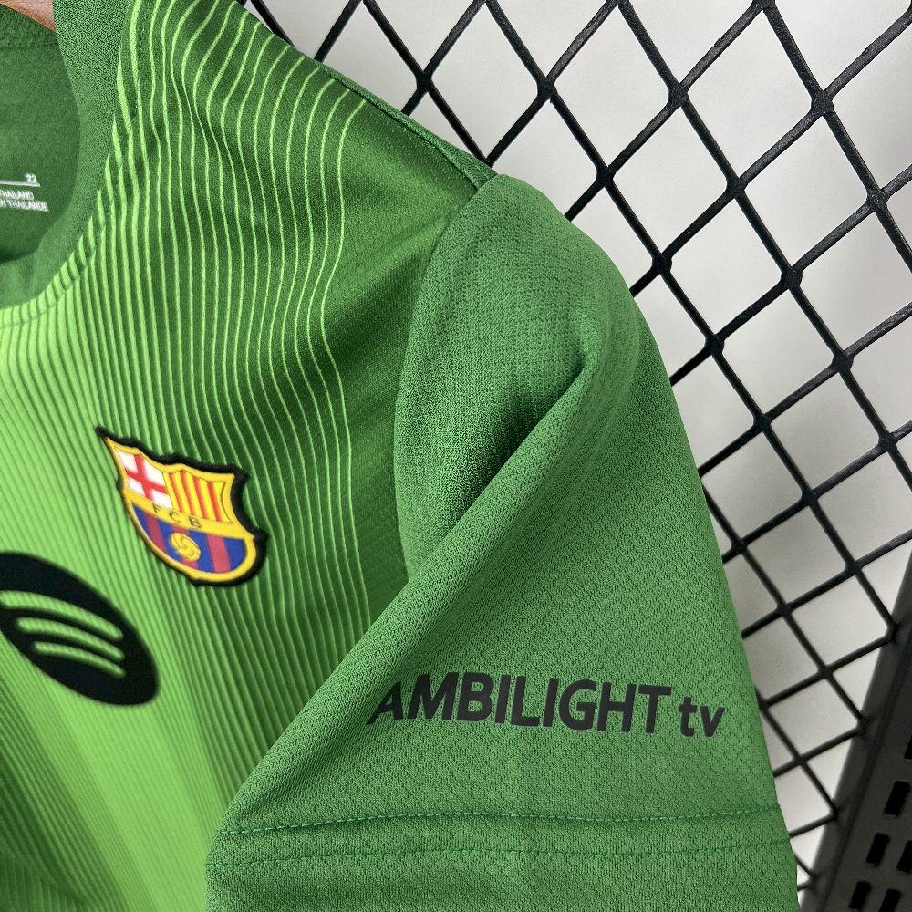 2025/2026 Kids Size Barcelona Green Goalkeeper Football Kit