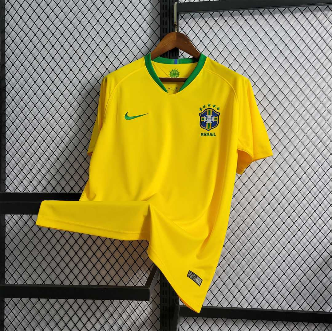 2018 Retro Brazil Football Jersey Home