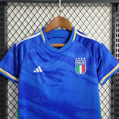 2023 Italy Home Soccer Shirt Kids Size