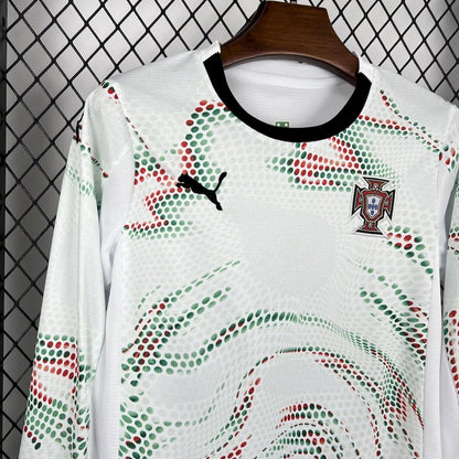 2025 Long Sleeve Portugal Away Football Shirt Kids Size