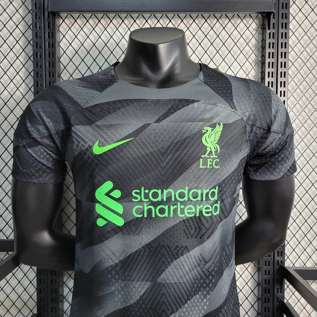 2023/2024 Liverpool Goalkeeper Black Soccer JerseyPlayer Version