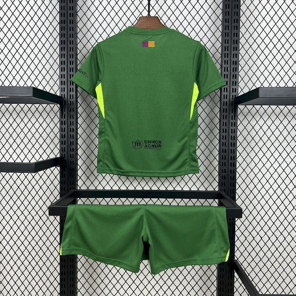 2025/2026 Kids Size Barcelona Green Goalkeeper Football Kit