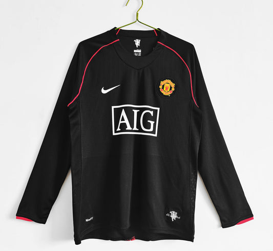 2007/2008 Retro Manchester United long Sleeve Soccer Jersey Third Away