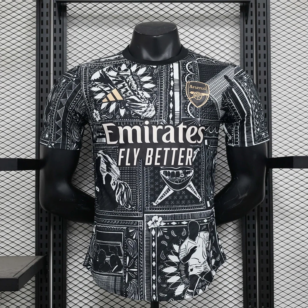 2024/2025 Arsenal Black pre-match Football ShirtPlayer Version