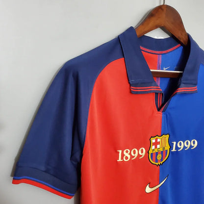 Retro Barcelona 100th Anniversary Version Football Shirt Home