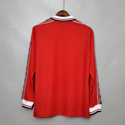 1998-1999 Retro Long Sleeve Manchester United Home Football Shirt