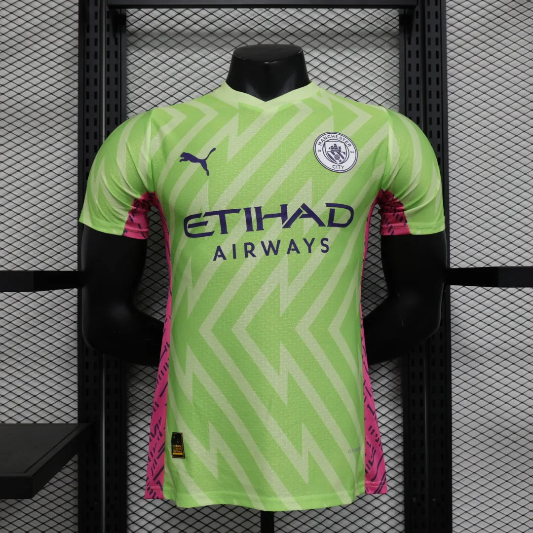 2023/2024 Manchester City Goalkeeper Green Football ShirtPlayer Version