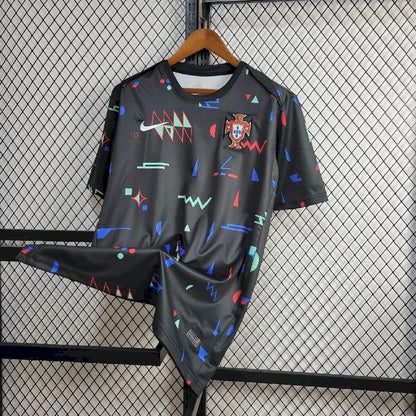 2024 Portugal Training Wear Black Football Shirt