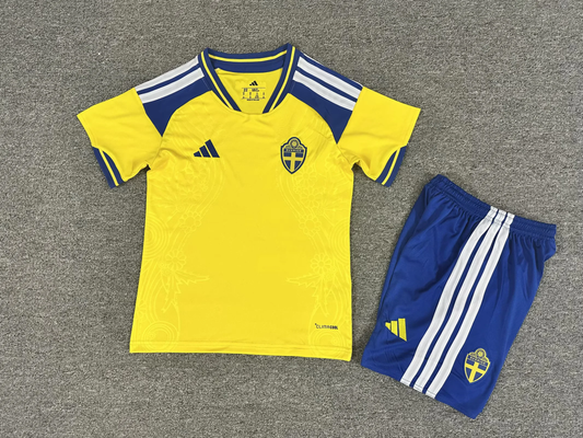 2026 Sweden Home World Cup Football Jersey Kids Size